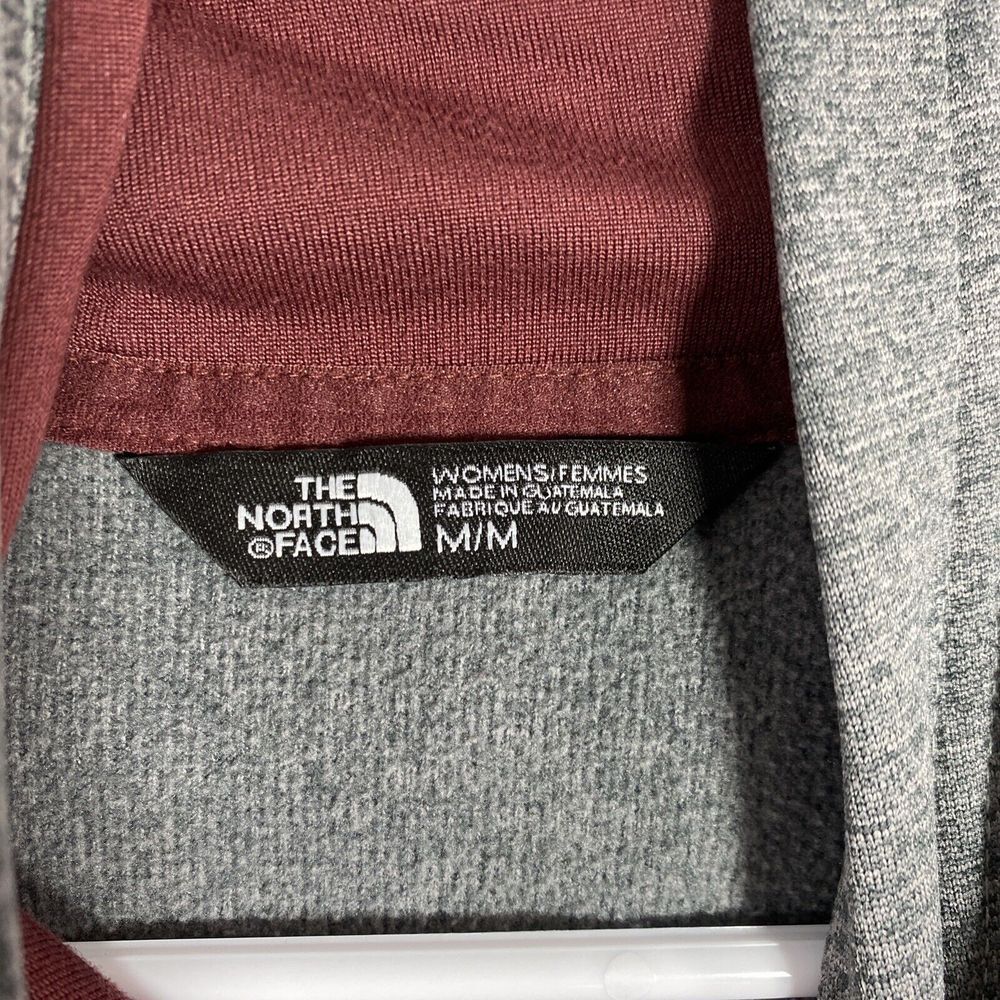 The North Face Hoodie Sweatshirt Women Size Medium Gray/ Maroon Pullover - Picture 2 of 8